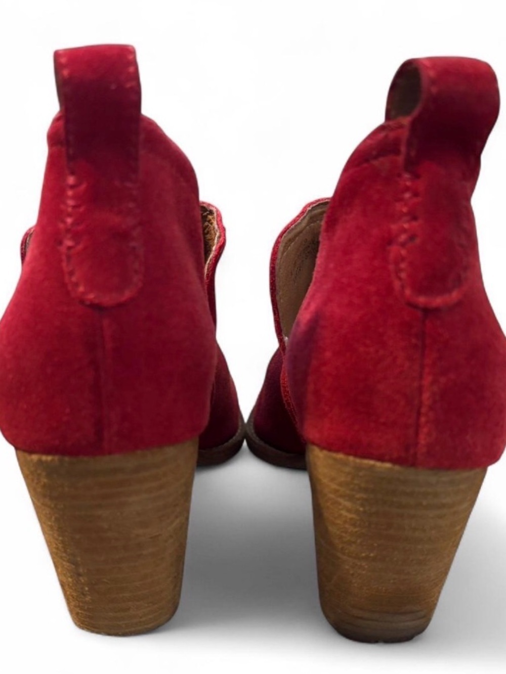 Jeffrey Campbell Red Suede Rosalee Ankle Boots Booties Heels Women's Size 9 - Picture 4 of 7